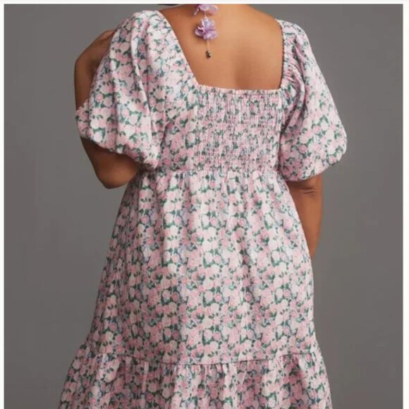 Anthropologie Pink Ruffled Tie Front Sundress - Picture 3 of 10